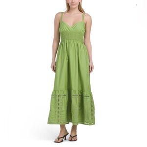 CALYPSO ST. BARTH
Sleeveless Embroidered Eyelet Green Maxi Dress M